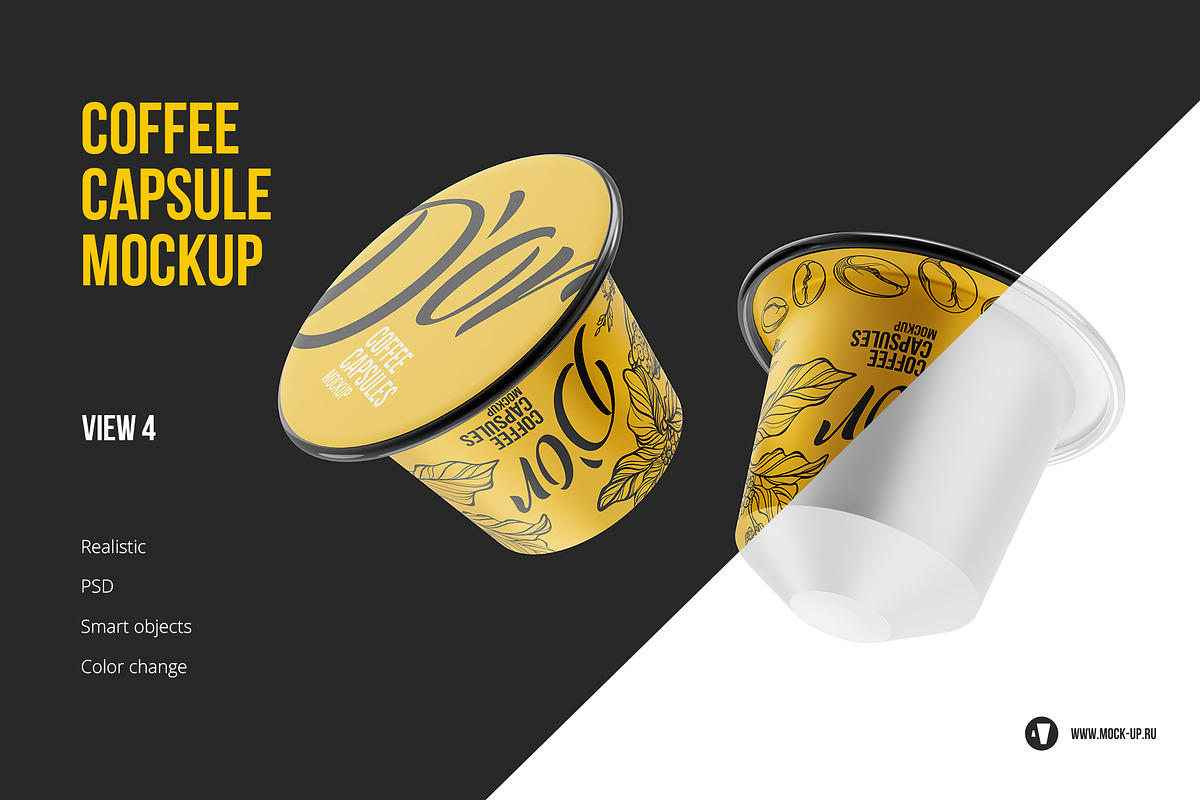 Coffee Capsules Pack 4 views, a Cups & Container Mockup by easymock (Photo 5 of 12)