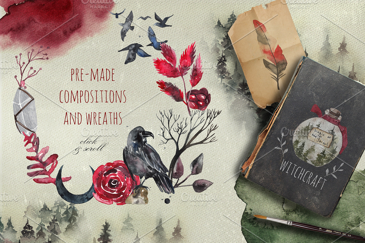 Magic forest design set, an Animal Illustration by Scarlet Heath Art (Photo 8 of 13)