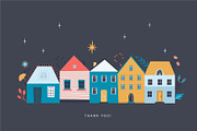 Scandi houses vector collection, a Decorative Illustration by vanloveart (Thumbnail 9 of 9)