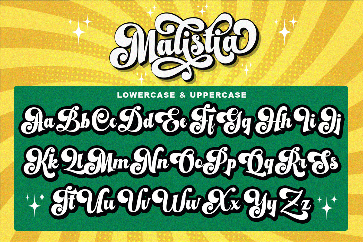 Malistia (Regular + Exrude), a Script Font by IM Studio (Photo 7 of 7)