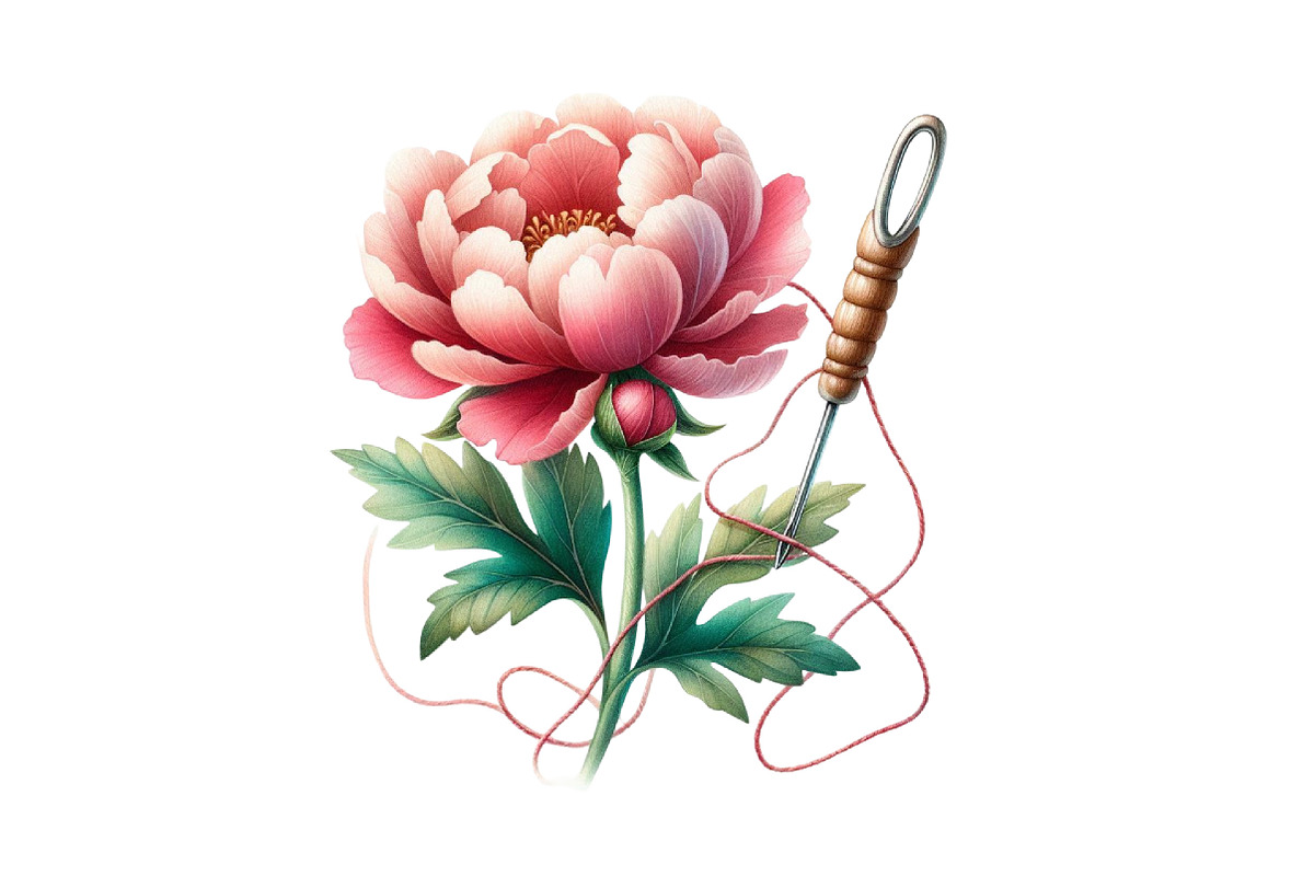 Floral Sewing Sublimation Clipart, an Illustration by Designking (Photo 4 of 4)