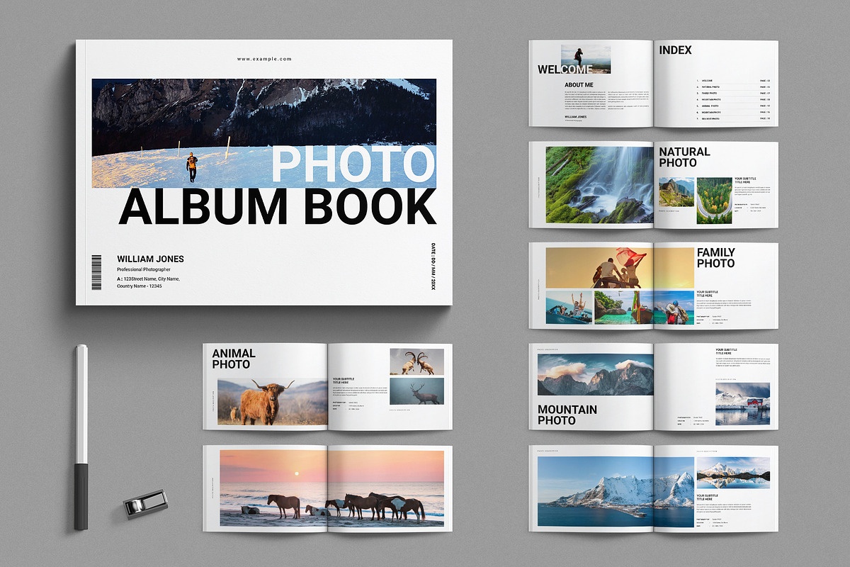 Photo Album Book Landscape, a Brochure Template by E-Type (Photo 1 of 8)