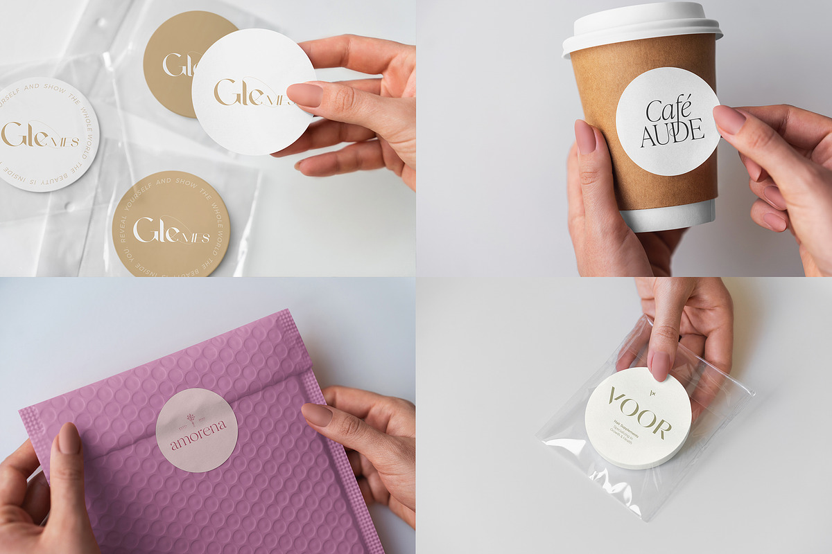 Sticker Mockups Pack, a Packaging Mockup by Dikarte.Store (Photo 8 of 15)