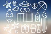 Beach Set Outlined & Colored, an Outline Icon by DeniseUytiepo (Thumbnail 4 of 5)