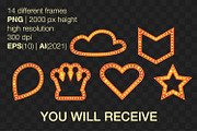 Vector retro frames with lamps, an Object Graphic by MariiaVD (Thumbnail 4 of 7)