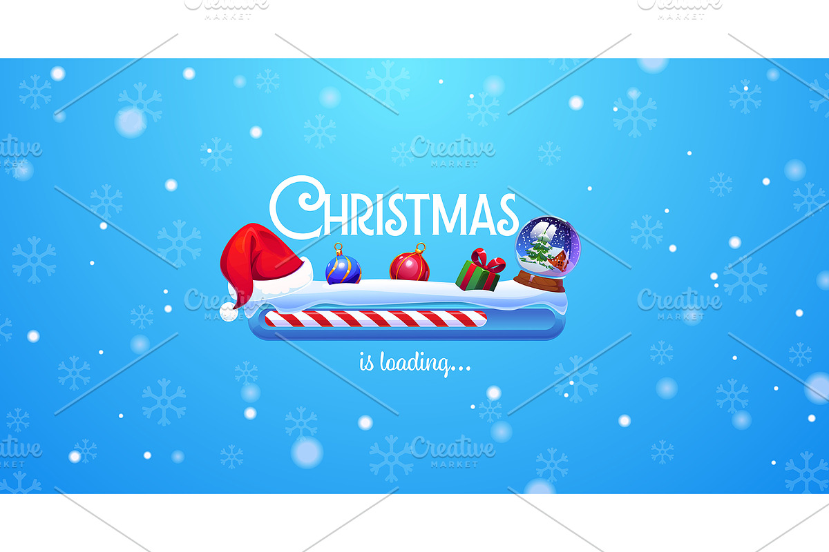 Christmas holiday loading bar, a Seasonal Illustration by Seavector Studio (Photo 3 of 3)