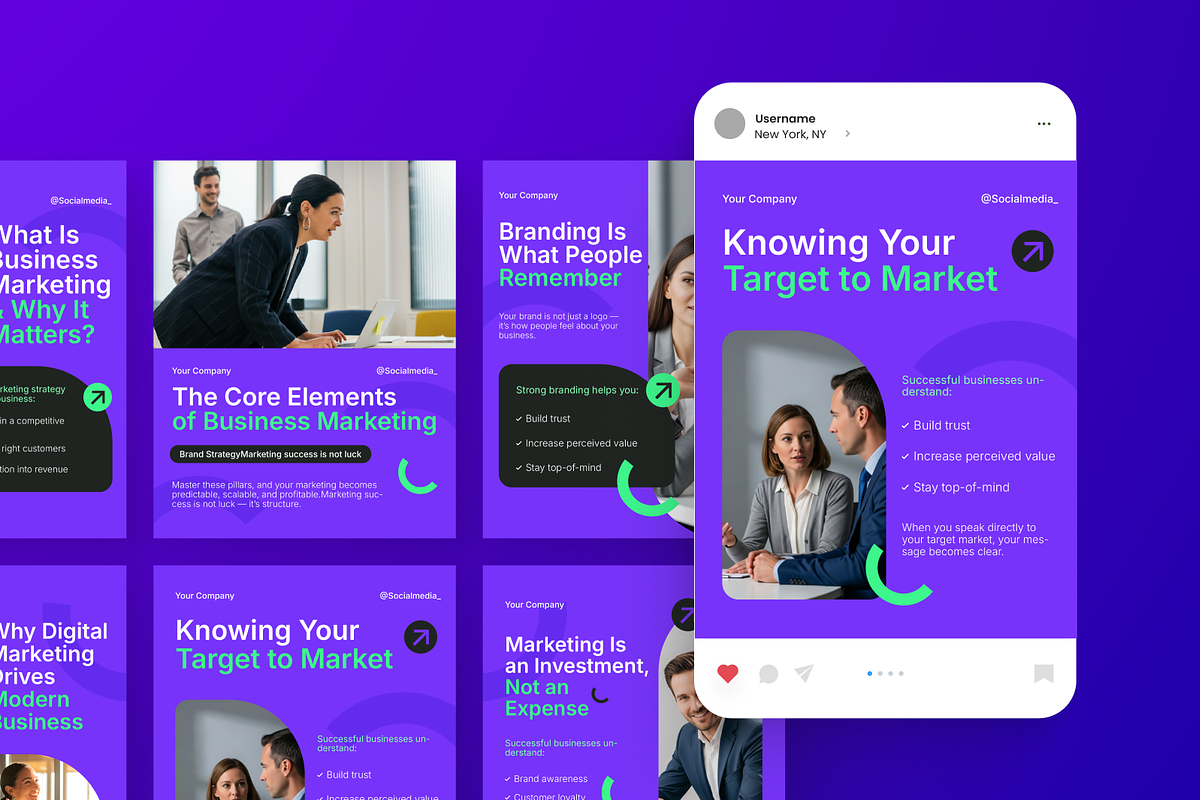 Business Marketing Overview IG Post, a Social Media Template by Annora Studio (Photo 3 of 6)