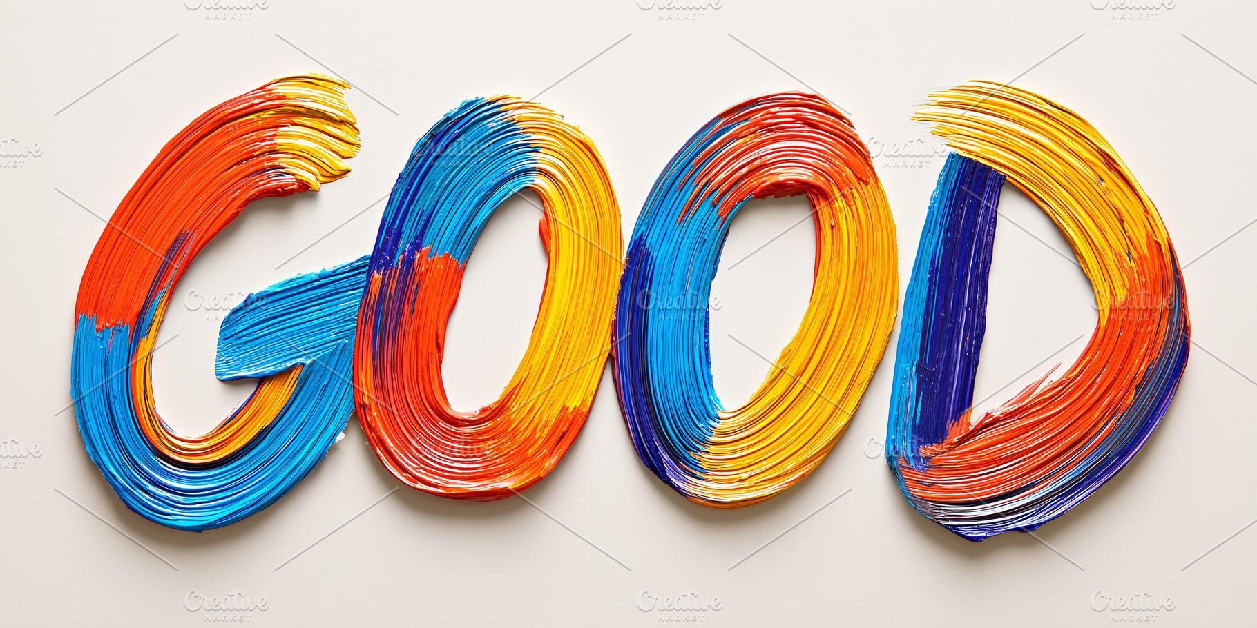 Colorful hand-painted word “GOOD”, a Background Photo by MistyDay