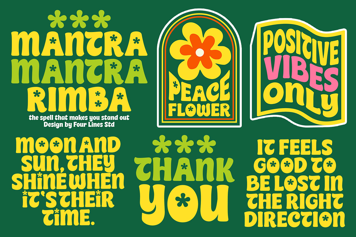 Mantra Rimba – Playful Display Font, a Sans Serif Font by Four Lines Std. (Photo 10 of 10)