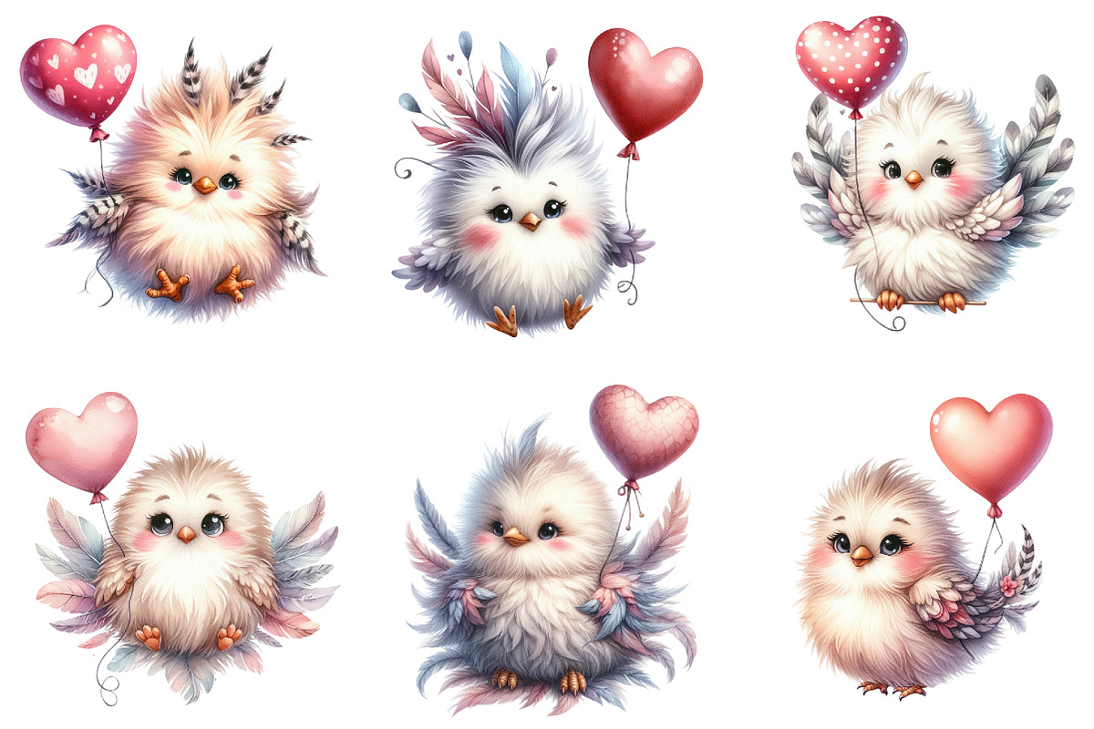 Cute Whimsical Bird Clipart, an Illustration by DreamArtGraphic (Photo 3 of 4)