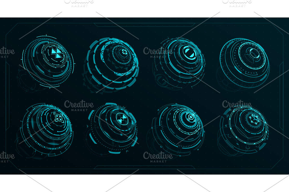 HUD futuristic circular panels, a Technology Illustration by Vector Tradition (Photo 1 of 3)