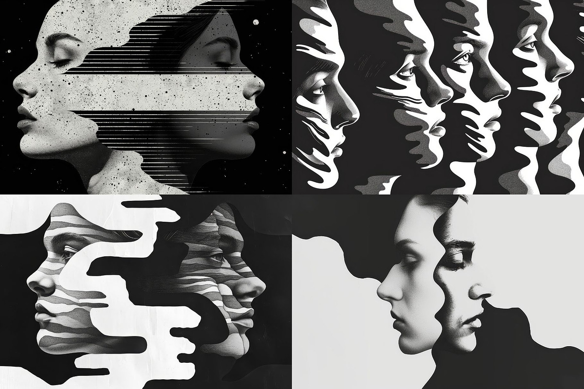 24 Optical Illusion Faces, a Person Illustration by HipFonts (Photo 6 of 7)