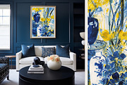 4 Blue Yellow Flower Wall Art Print, a Decorative Illustration by ARTOZEN DIGITAL (Thumbnail 2 of 6)