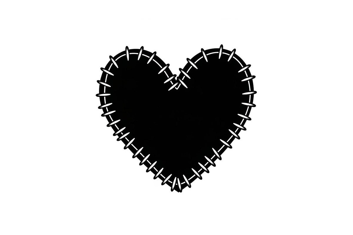 Stitched Heart Silhouette Vector Bun, an Illustration by Designs_River (Photo 5 of 41)