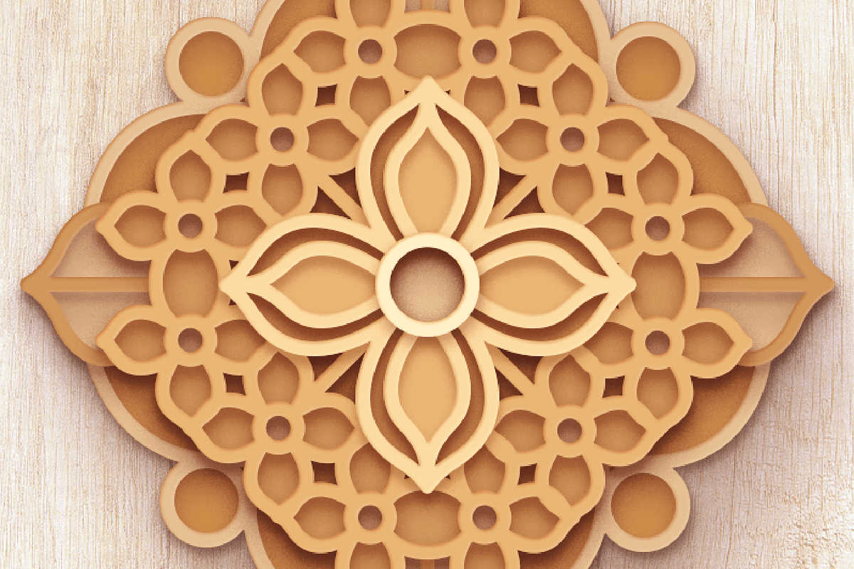 3D Lilac Flower Mandala - SVG Cut Fi, an Object Graphic by Arshad Ali (Photo 3 of 8)