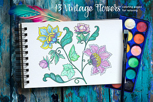 Decorative Flowers - coloring pages