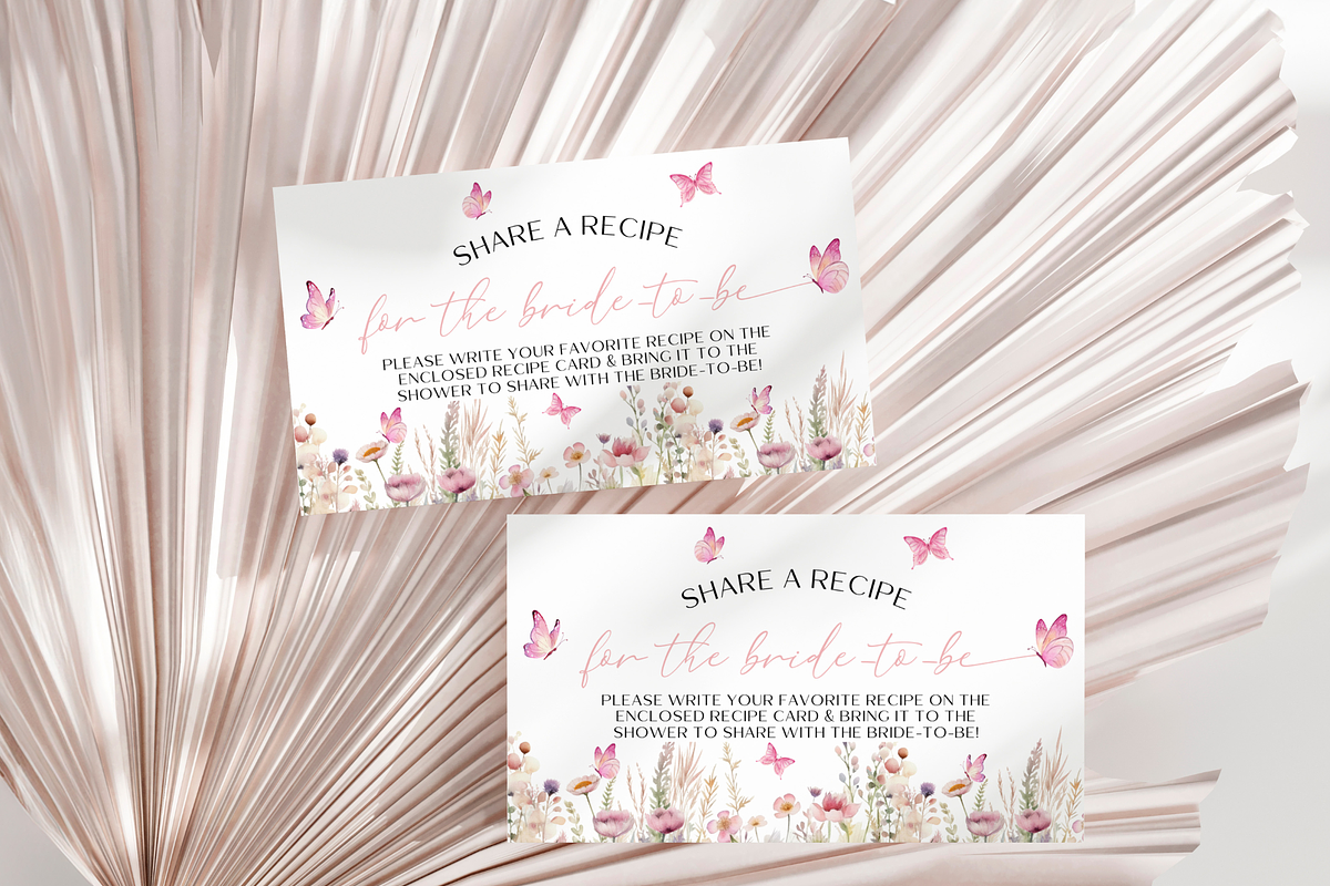 Floral Bridal Shower Recipe Card, an Invitation Template by Digital_Mind (Photo 7 of 7)