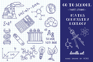 Go to School. Doodle set №2