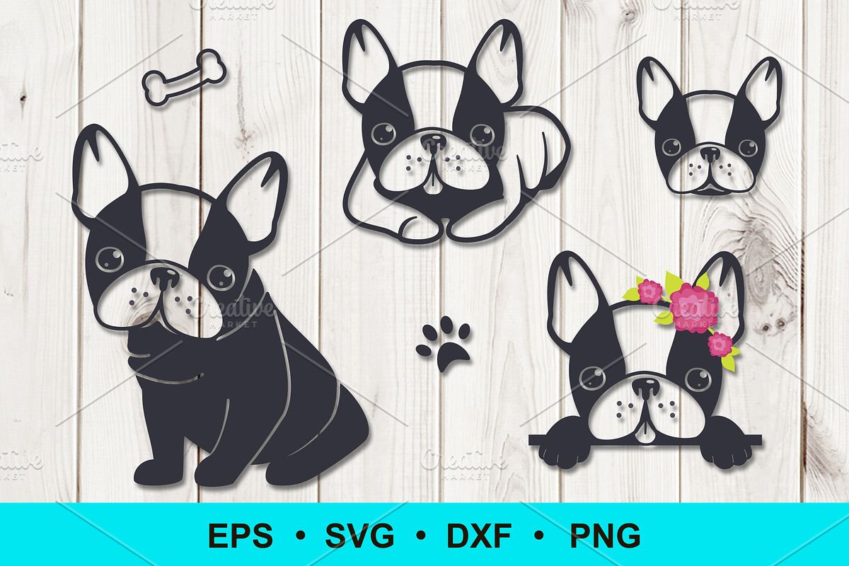 French bulldog clipart, an Animal Illustration by Elena Nesterova (Photo 1 of 4)