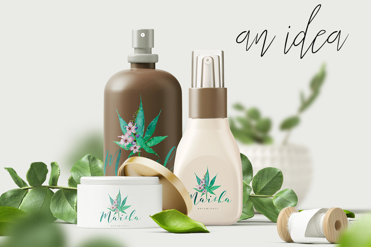 Watercolor Marijuana Pack:47elements, an Illustration by Jeanina Vlad (Photo 5 of 5)
