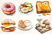 Watercolor Breakfast Clipart Png, an Illustration by DreamCafeArt (Thumbnail 3 of 7)