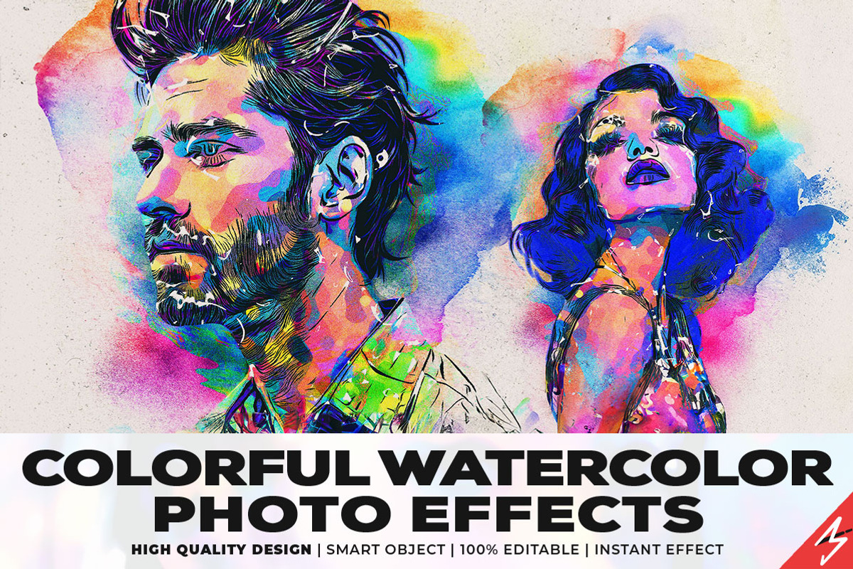 Colorful Watercolor Photo Effects, an Action Add-On by Amorjesu.com (Photo 1 of 40)