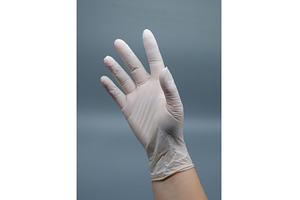 White nitrile medical glove on a, a Health & Medical Photo by Rohan Photography