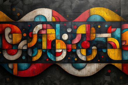 Colorful Abstract Geometric Pattern Art with Bold Shapes and Colors, a Photo by AS photostudio
