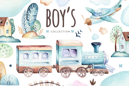 Boy's world.  It's a boy collection!, a Transportation Illustration by Peace ART