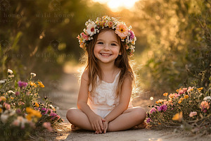 Flower Path Digital Backdrop, a Brushes & More by Wild Honey Design Co.