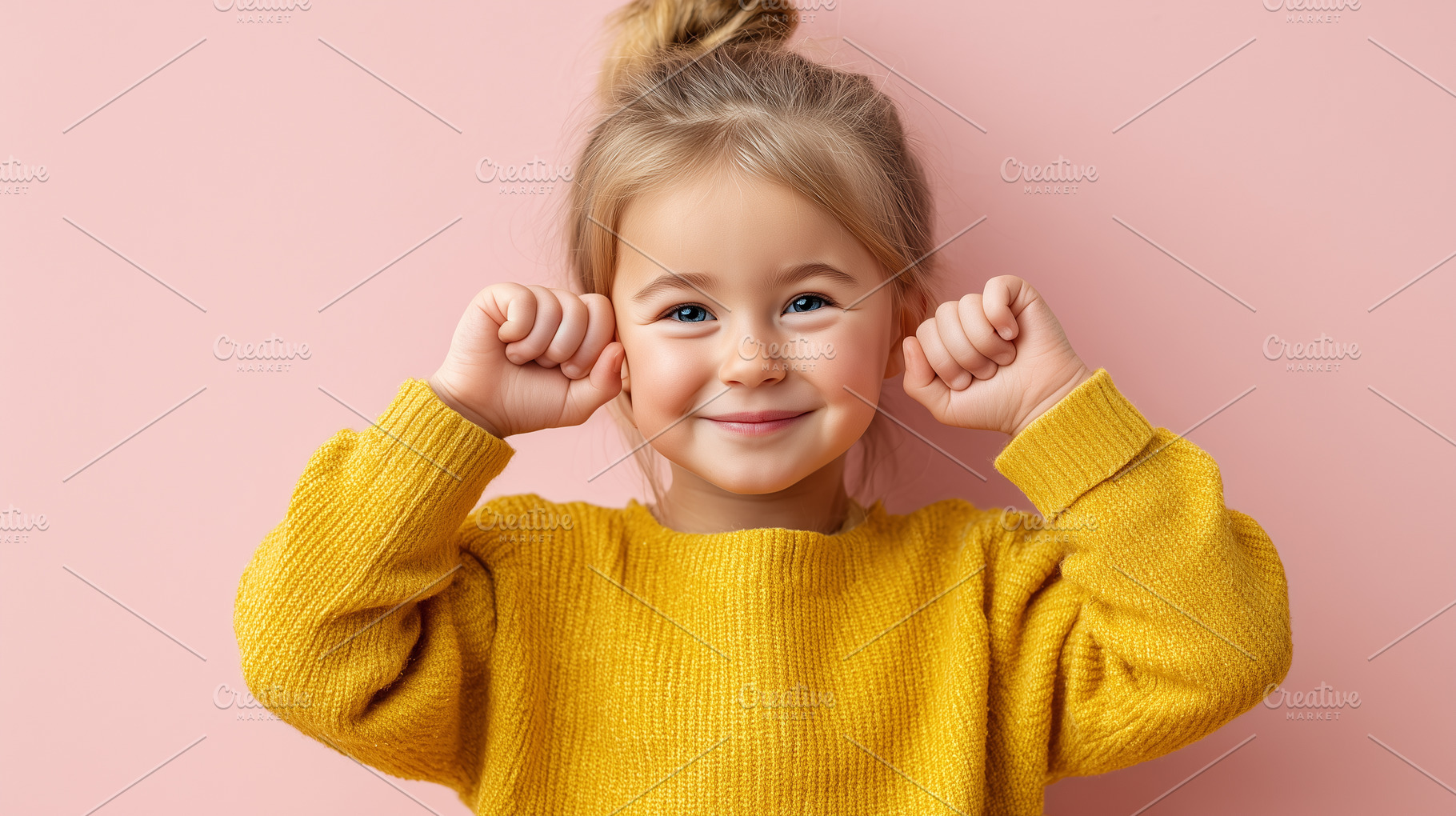 Smiling little girl yellow sweater, a Person Photo by MistyDay