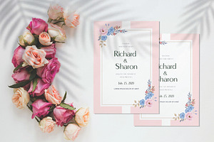 Flowers Wedding Invitation Card, an Invitation Template by Workhu