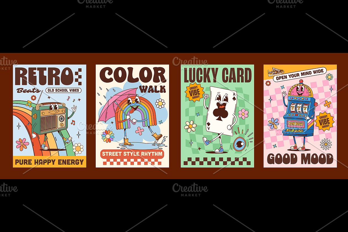 Y2K groovy retro posters, an Object Illustration by Buch&Bee (Photo 3 of 3)