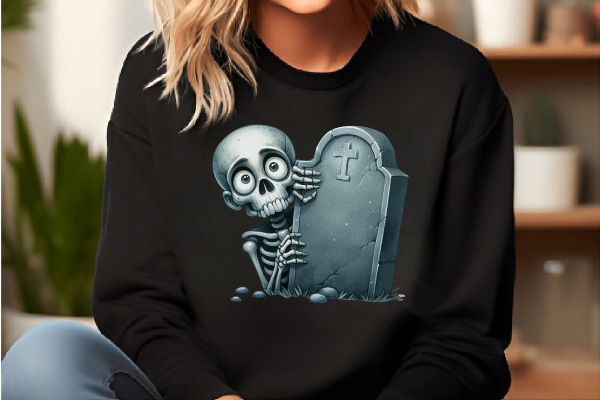 Funny Skeleton Peeking Bundle Clipar, an Illustration by DreamCafeArt (Photo 2 of 7)