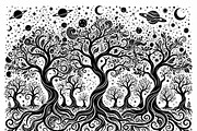 50 Mystical Galaxy Forest Silhouette, a Technology Illustration by Amazin_art (Thumbnail 30 of 34)