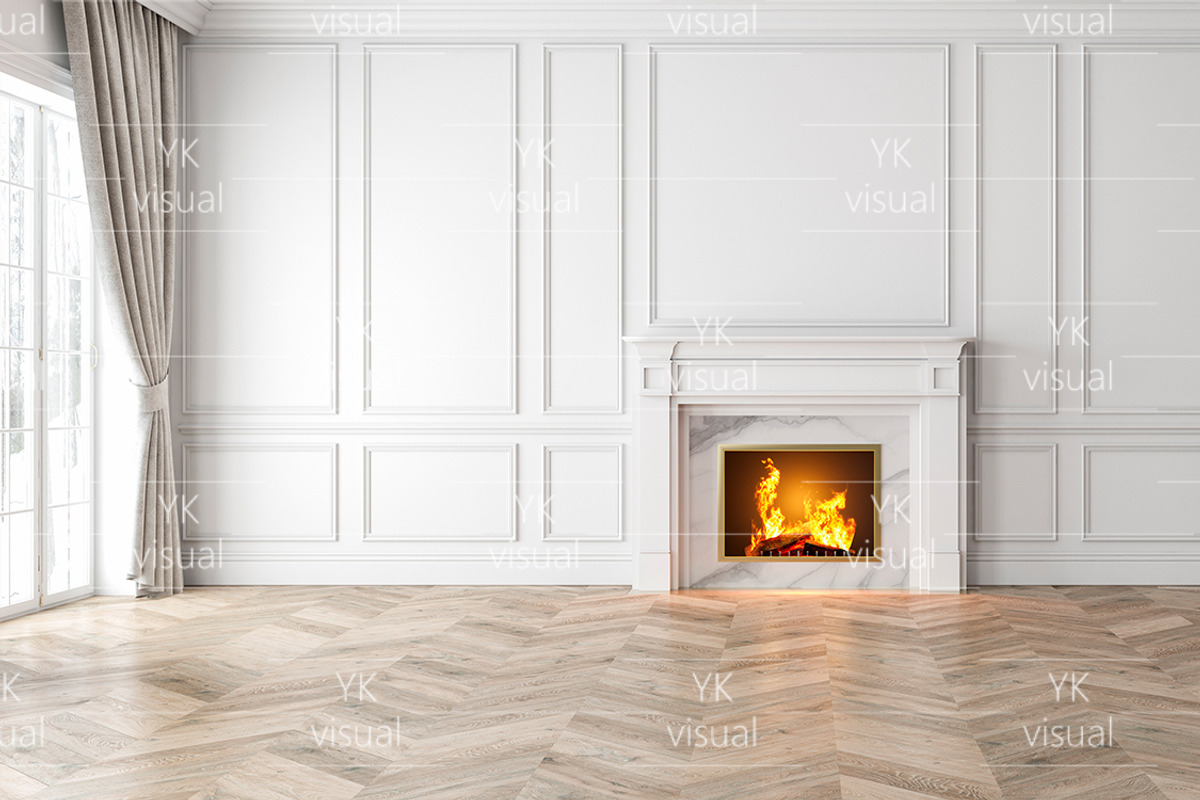 CLASSIC INTERIOR WITH FIREPLACE, a Decorative Illustration by YKvisual (Photo 2 of 2)