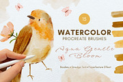 15 Procreate Watercolor Brushes, a Brush Add-On by Jenteva Art (Thumbnail 1 of 13)
