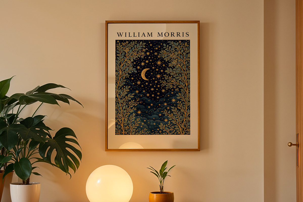 William Morris Night Wall Art, a Decorative Illustration by elfy creative (Photo 6 of 6)