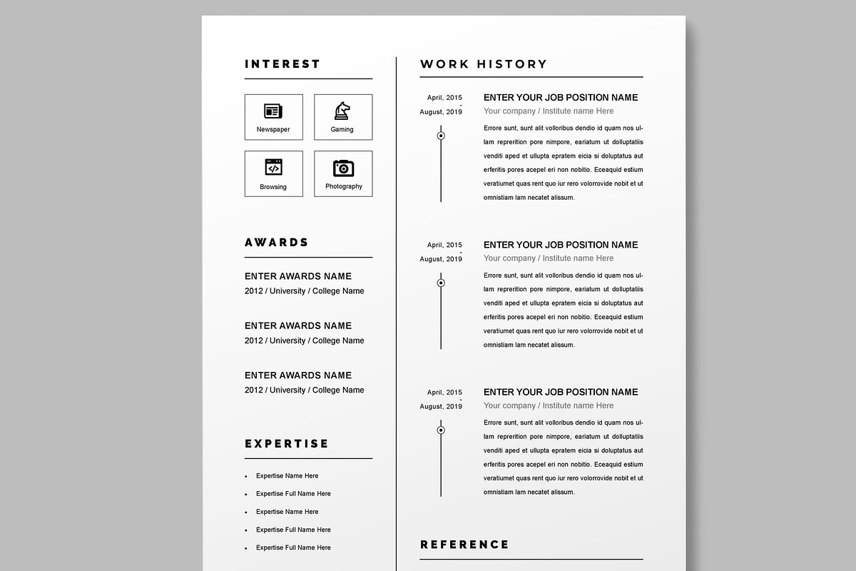 Clean Resume Layout, a Resume Template by MightyDesign (Photo 4 of 9)