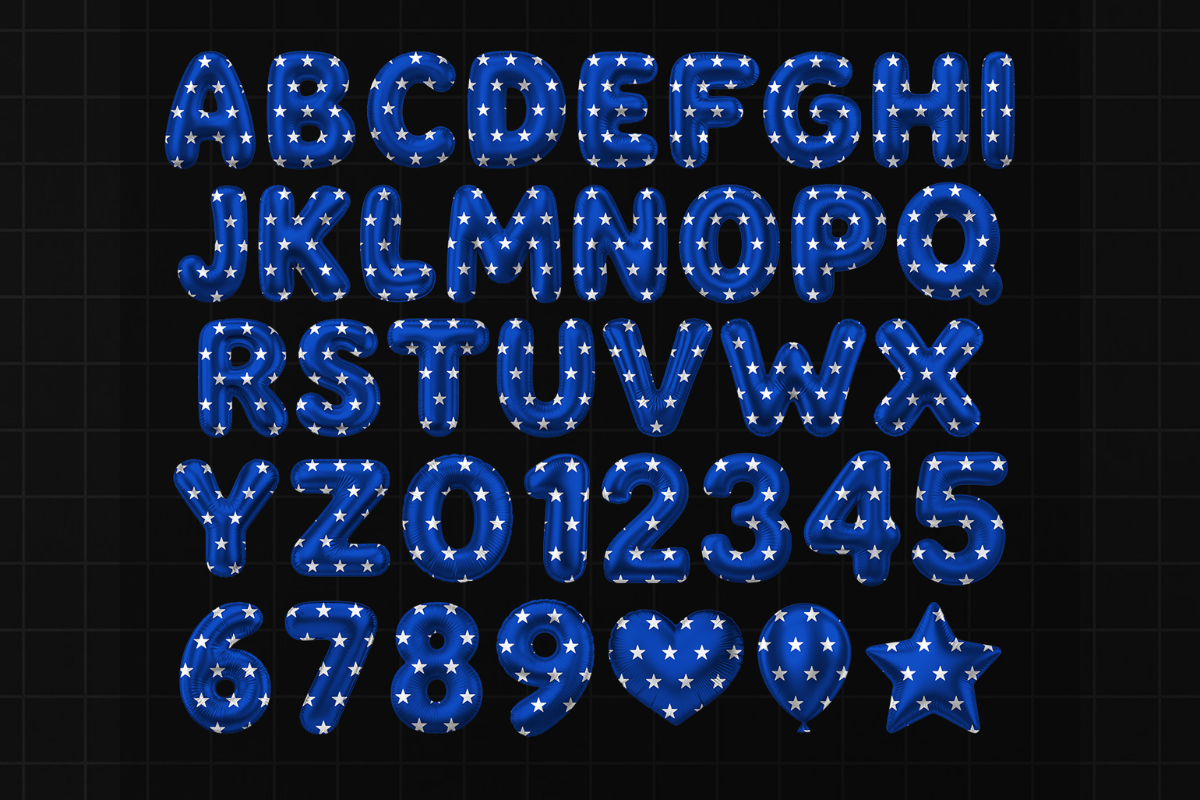 American USA Flag Balloon Font PNG, a Symbol Font by Jozoor (Photo 3 of 9)