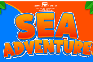 Vector Sea 3d Editable Text Effect