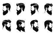 Hair and Beard Vector Silhouette Set, a Person Illustration by Gfx Expert Team (Thumbnail 2 of 3)