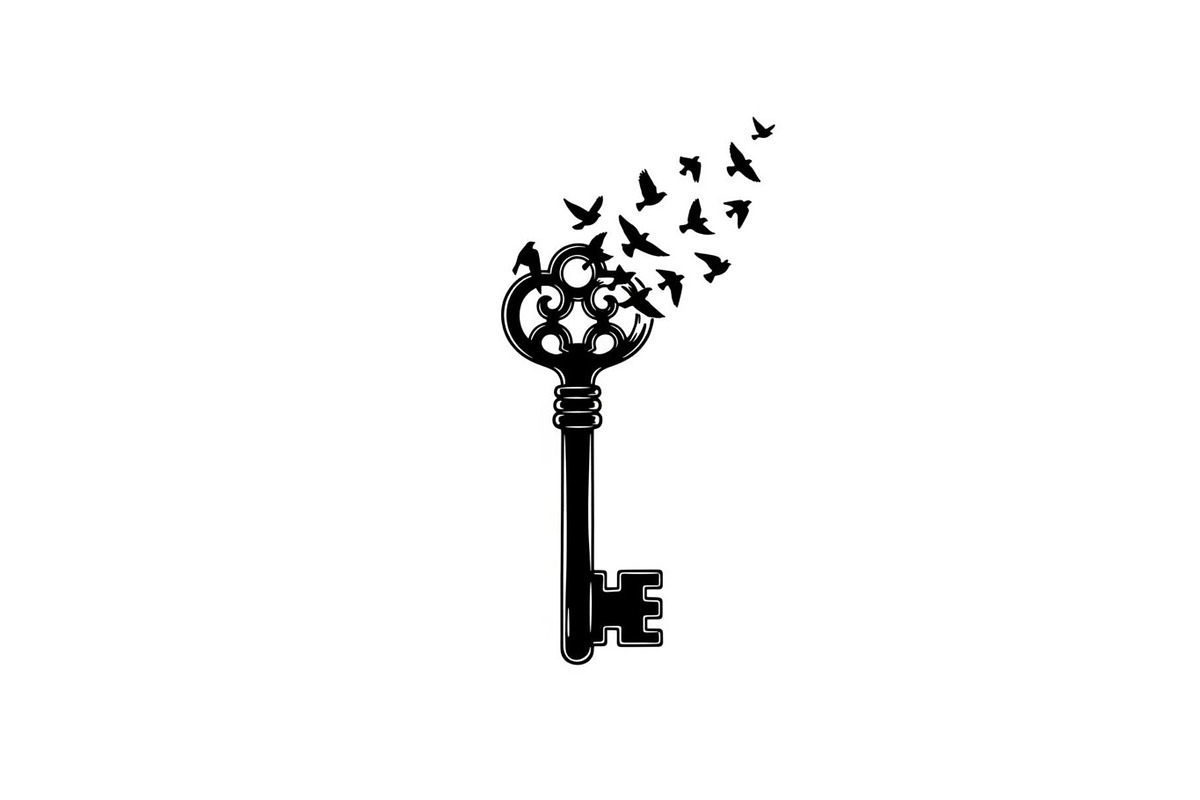 50 Flying Keys Silhouette Vector Bun, an Illustration by Designs_River (Photo 34 of 51)