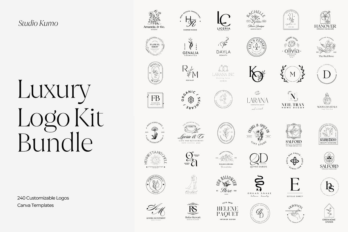 Luxury Logo Kit Bundle, a Branding & Logo Template by Studio Kumo (Photo 1 of 13)