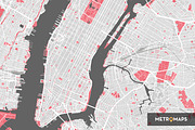 New York Map – Pale / Pink, an Illustration by MetroMaps (Thumbnail 3 of 3)