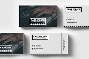 Piano Lessons Business Card Template