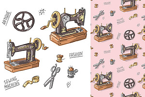 Pattern and set "Vintage machine"
