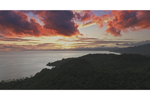 Sunset colors painting Pacific Ocean