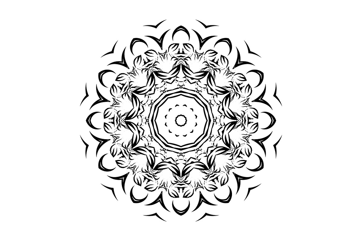 Ornamental Black White Mandala Pack, a Decorative Illustration by NJ Himel (Photo 5 of 103)