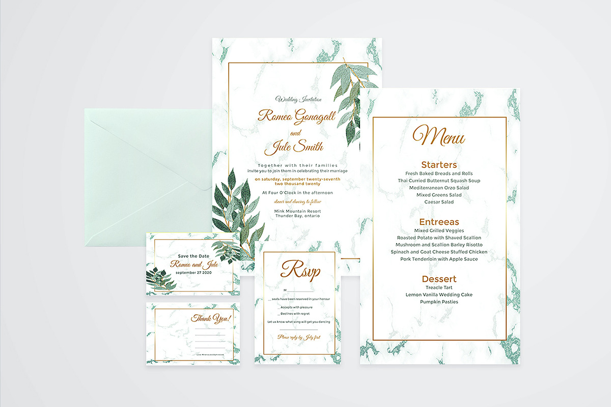 Marble & Floral Wedding Suite, an Invitation Template by Design with Qurat (Photo 4 of 5)